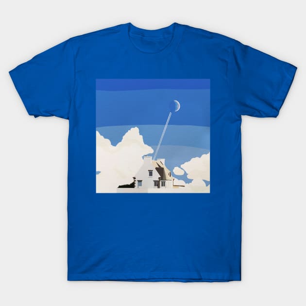 Crescent moon over Finistere T-Shirt by DreamingShell